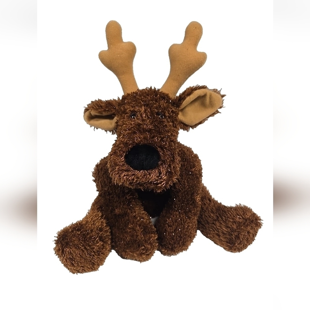 Hallmark Vintage 2001 Comet Reindeer Sparkle Stuffed Animal Plush Brown Bell 11"